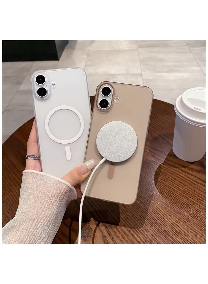 Denx Magnetic Case for iPhone 16 Plus Case, Compatible with MagSafe, Plating Luxury Cover, Matte Soft TPU Shockproof Protective Phone Case, (Desert titanium) - Image 4