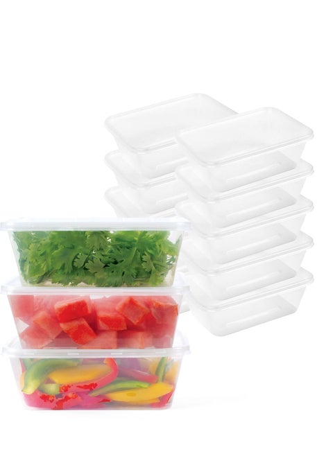 Disposable Container with Lids Bowls for Food – Microwave Plastic Freezer Soup Pint Deli Rectangular Containers 1000ml [25 PCS] Kitchen Containers Storage Box