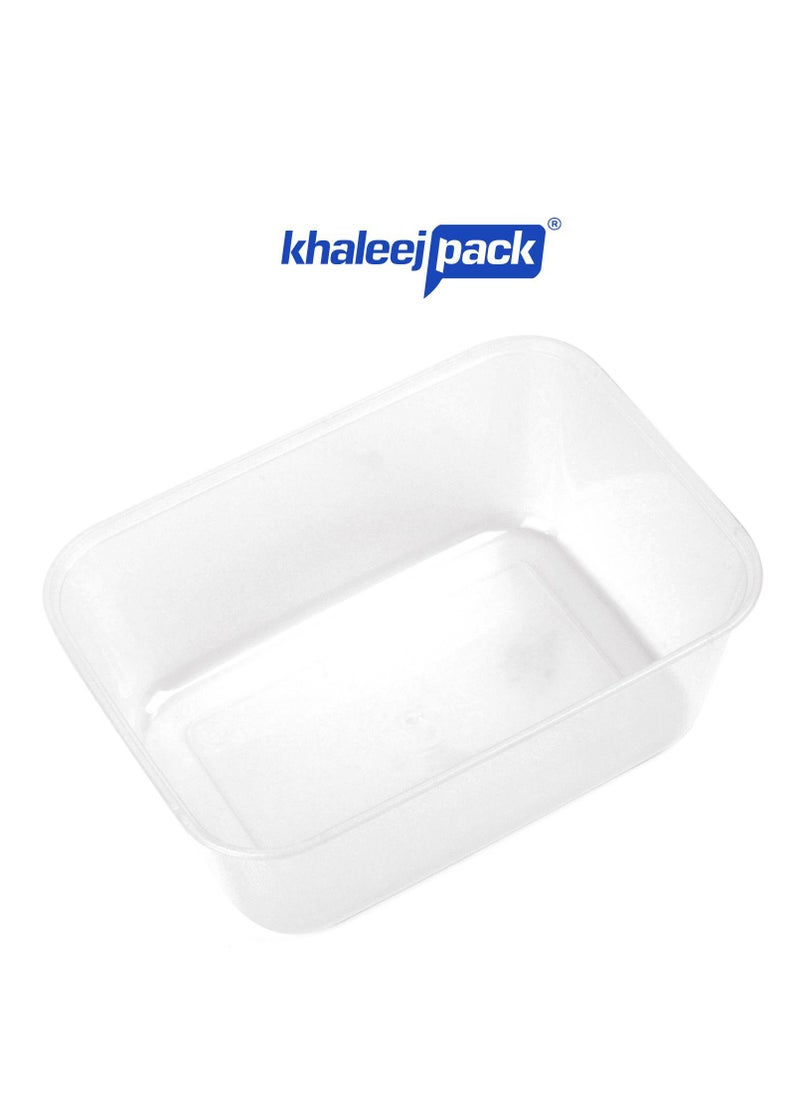 Khaleej Pack - Disposable Container with Lids Bowls for Food – Microwave Plastic Freezer Soup Pint Deli Rectangular Containers 1000ml [25 PCS] Kitchen Containers Storage Box - Image 1