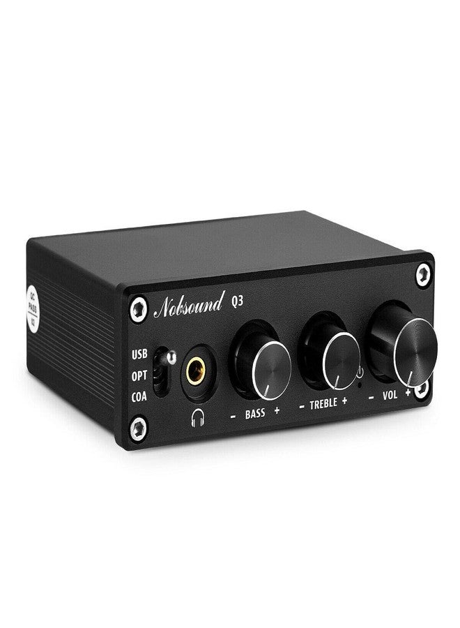 Nobsound Q3 Mini USB DAC Digital to Analog Converter Audio Adapter Headphone Amp Amplifier with Optical Coaxial Inputs & Treble Bass Tone Control - Image 1