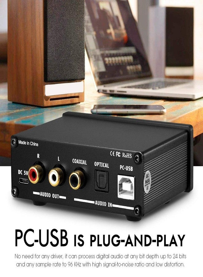 Nobsound Q3 Mini USB DAC Digital to Analog Converter Audio Adapter Headphone Amp Amplifier with Optical Coaxial Inputs & Treble Bass Tone Control - Image 3