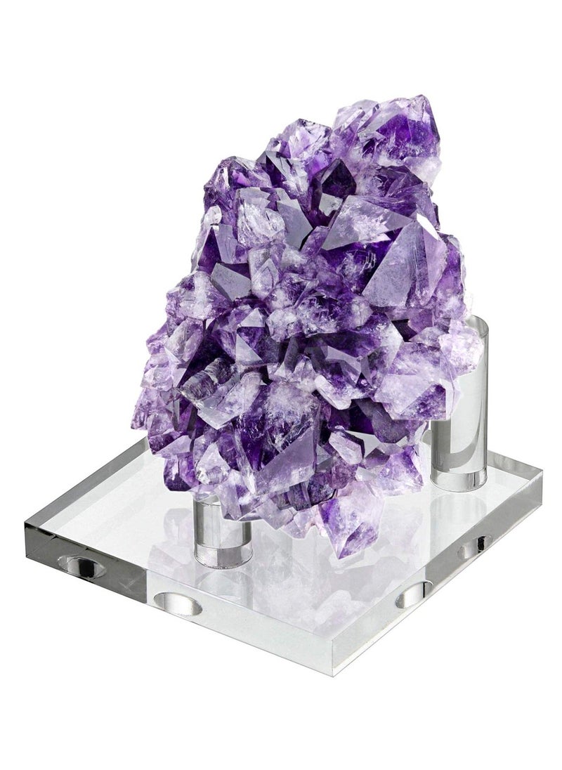 Clear Acrylic Display Stand, Three-Peg Easel Stands for Fossil Coral Geodes Rock Mineral Agate Small Collectibles (Set of 4)