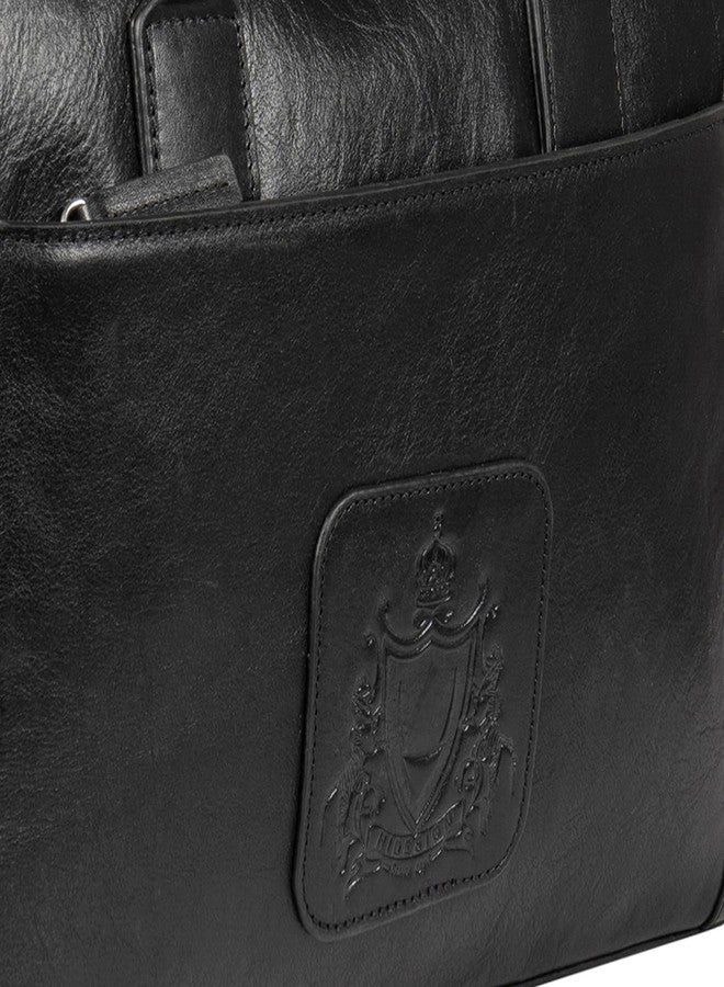 Hidesign CARNEGIE 01 Genuine Leather Men's Black Laptop Bag - Image 3