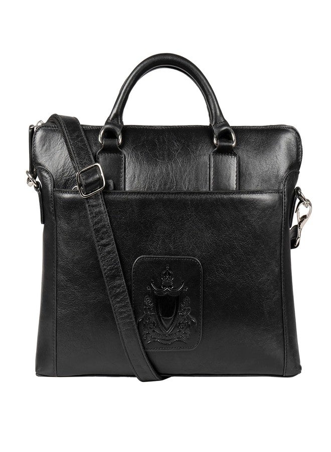 Hidesign CARNEGIE 01 Genuine Leather Men's Black Laptop Bag - Image 1