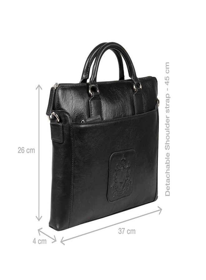 Hidesign CARNEGIE 01 Genuine Leather Men's Black Laptop Bag - Image 4