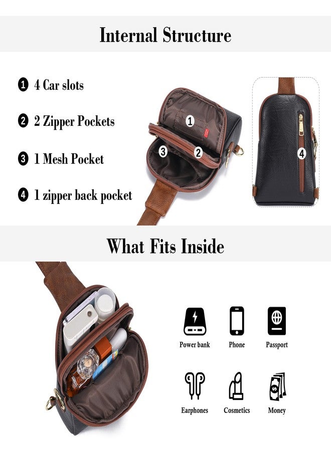 INICAT Travel Small Crossbody Sling Bags Valentines Day Gifts Women Her Cross Body Purses Vegan Leather Birthday(Black Brown) - Image 5