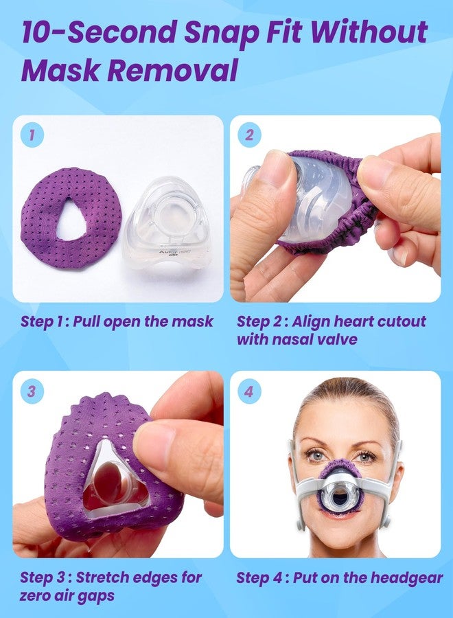 NATAKU 6-Pack CPAP' Nasal Mask Liners Compatiable for N20, Breathable Heart-Shaped Cushion for Women, Anti-Leak Sleep Comfot Solution Pad for Red Mark Reduce, Reusable Moisture-Wicking - Image 4