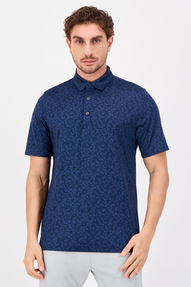 Greg Norman Men Sportswear Fit Short Sleeves Training Polo Shirt, Navy - Image 1