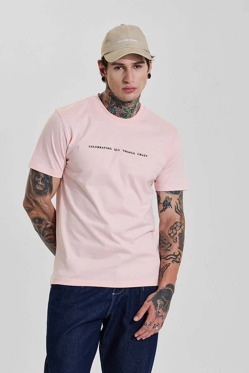 SNITCH Carnival Delights Pink Slim Fit T-Shirt