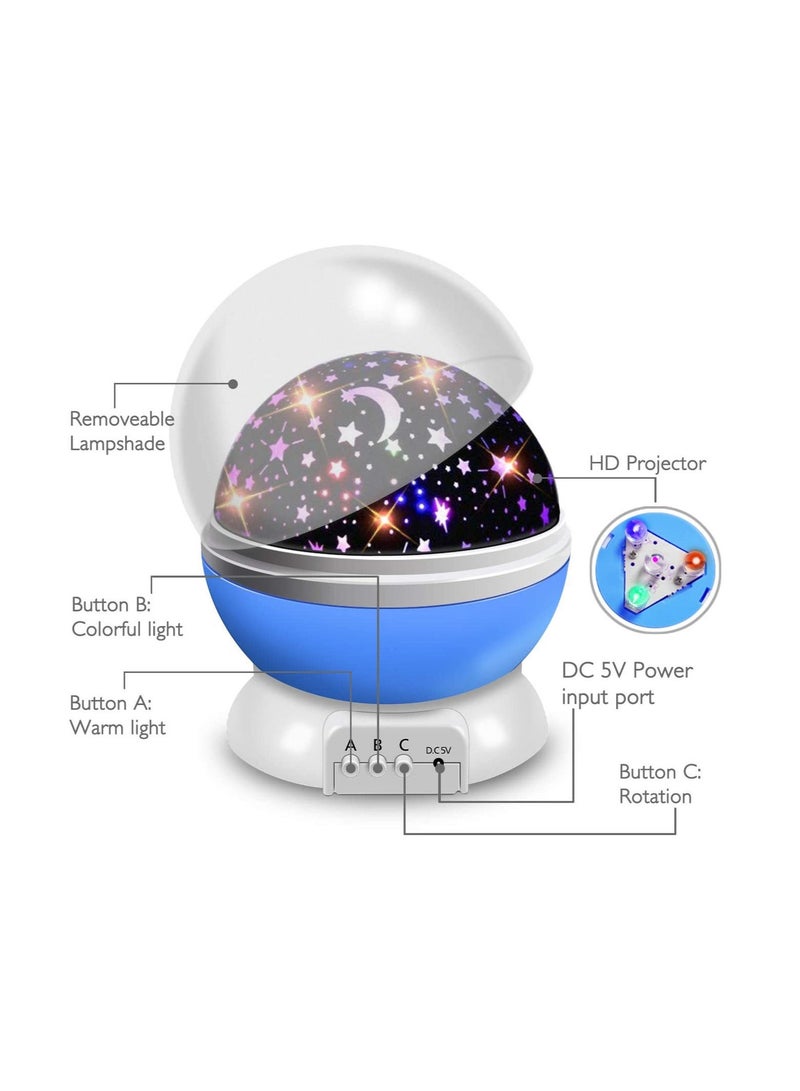 tar Projector Night Light Baby/Night Light 360° Rotation LED Night Light Lamp with 8 Colorful Lights  - Image 2