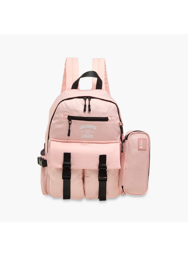 لي كوبر حقيبة ظهر مدرسية للبنات بطبعة شعار مع مقلمة - Image 1