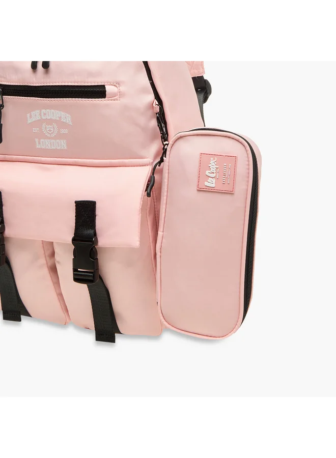 Lee Cooper Girls Logo Print School Backpack and Pencil Pouch set