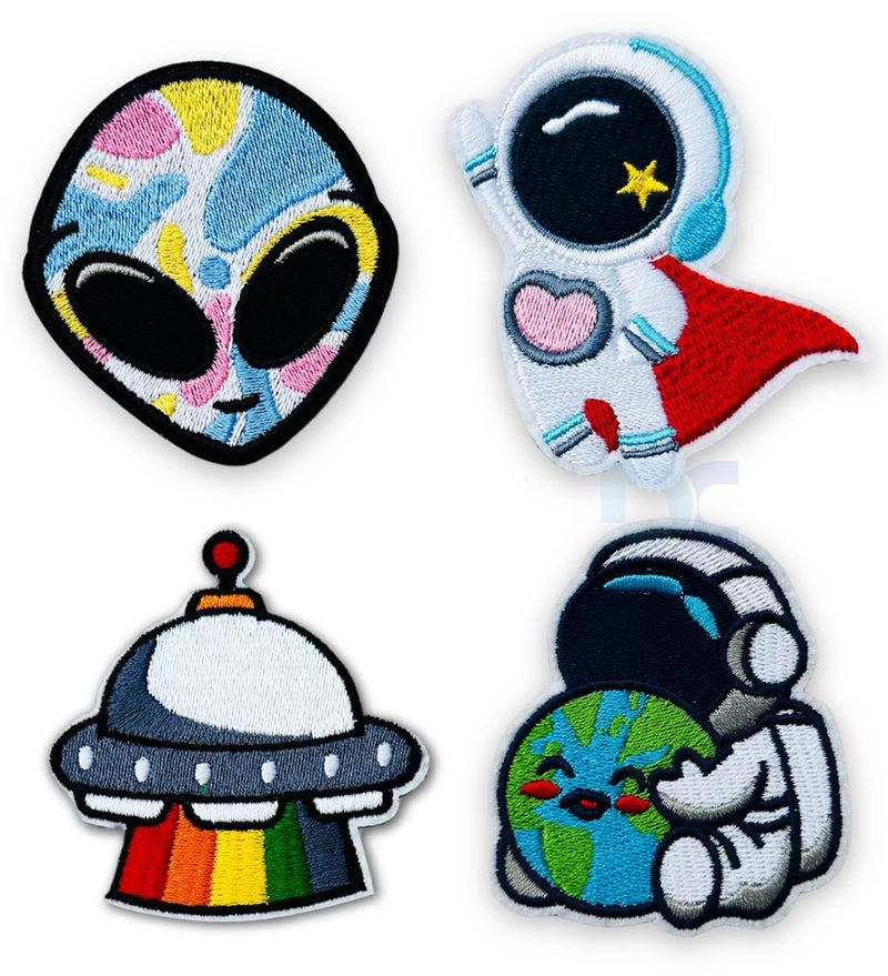 Daily Crafts Daily Crafts Space 6 pcs Mix of NASA Planets Rockets Themed DIY Fabric Repair Patches for Jeans Jackets Hats Iron On Fashion Accessories Combo a - Image 3