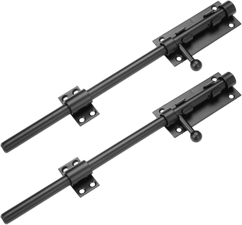 Heavy Duty Matte Black 304 Stainless Steel Slide Bolt Latch 2 Pack With Padlock Hole - Image 3