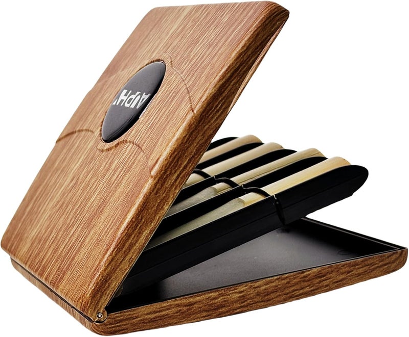 AUPHY Store Reeds Case for Clarinet Reeds Saxophone Reeds,Holds 8 Pieces for Multi-Instrument Reed,Wood Grain，PC Material - Image 1