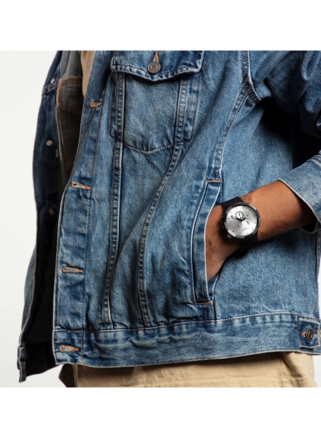 Swatch ساعة يونيكس بلاستيكية كوارتز فضية مربعة - Image 5