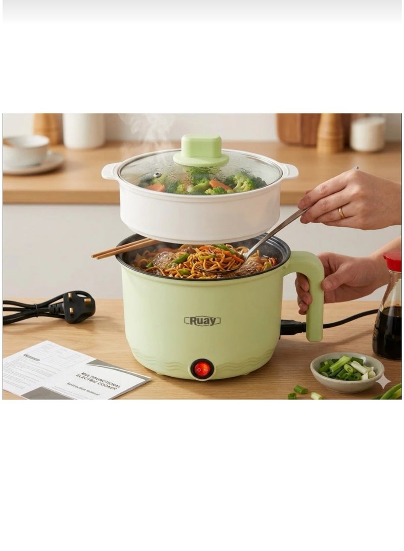 Ruay Electric cooker for cooking two layers at the same time, electric cooker with a capacity of 1.5 liters, 600 watts, with a non-stick layer - Image 4