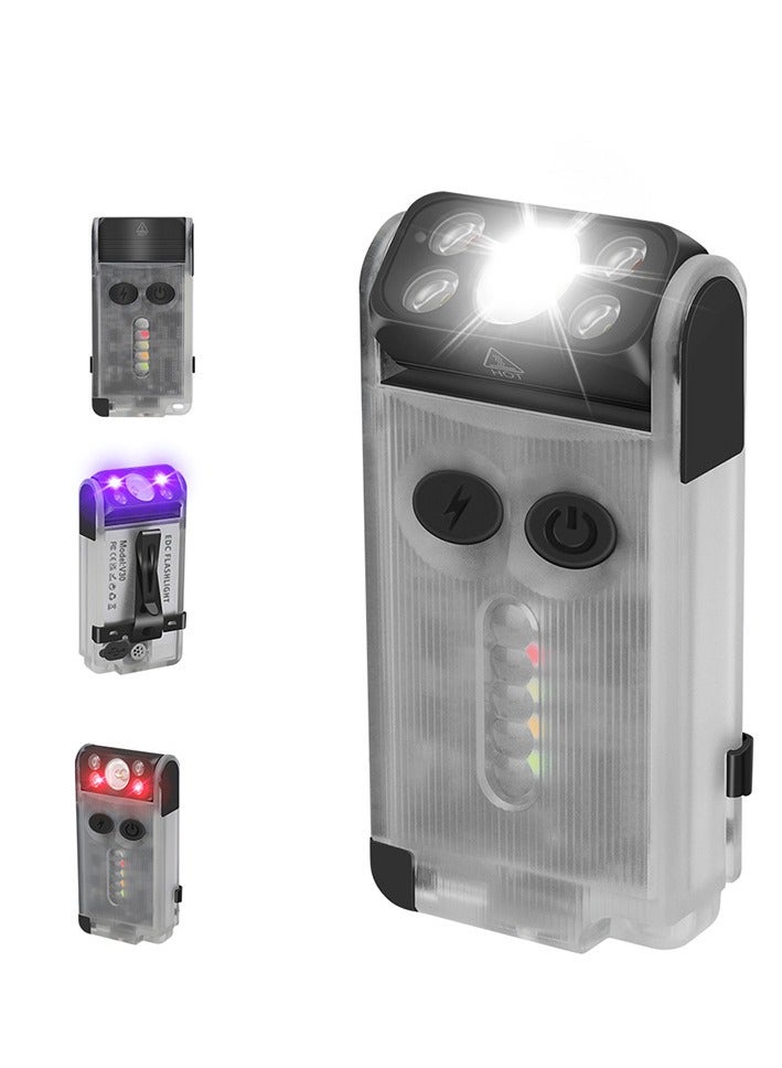 V30 LED سلسلة المفاتيح EDC مضان مصباح يدوي كليب ضوء العمل الدافئ من النوع C قابل لإعادة الشحن الشعلة المغناطيس التخييم فانوس الجيب - Image 1