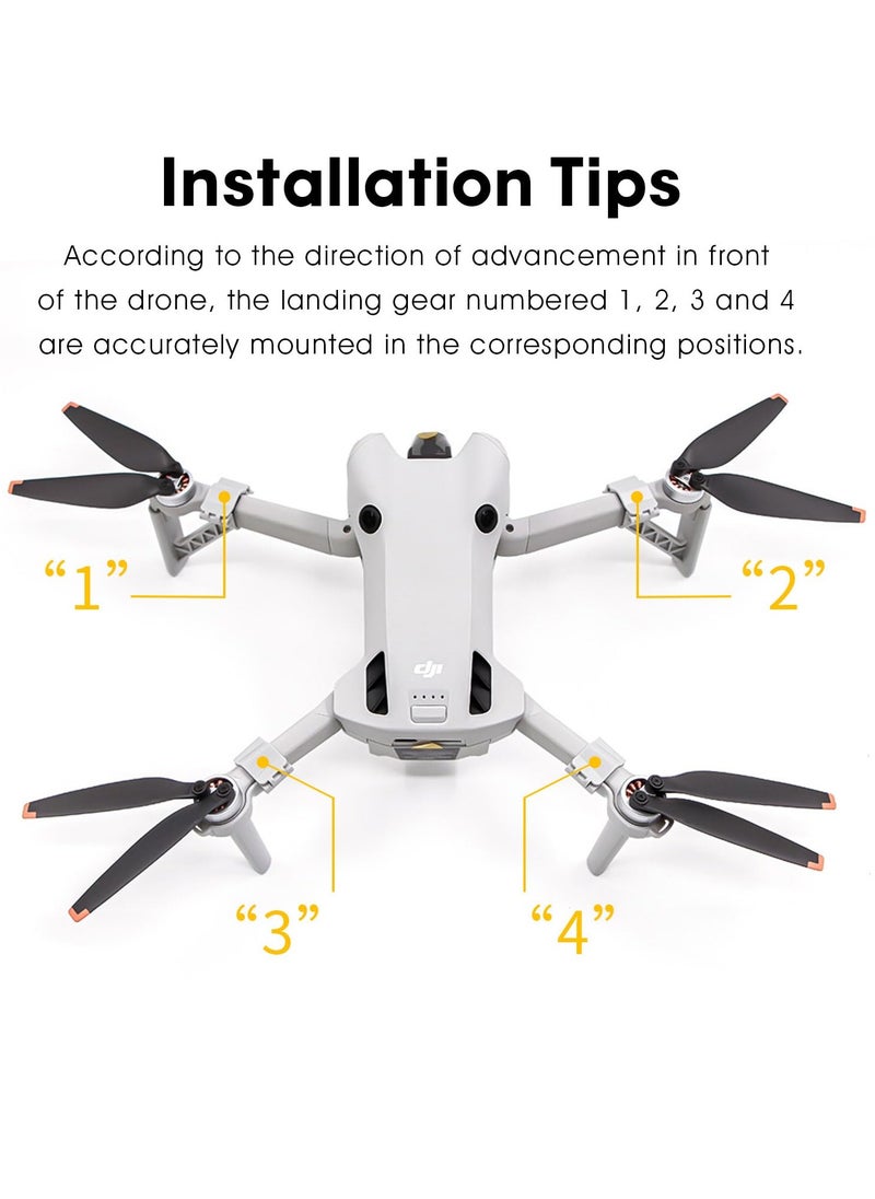 Excefore ملحقات معدات الهبوط لطائرة DJI Mini 4 Pro بدون طيار مع دعامة تثبيت الساق وحامي الدعم  - Image 5