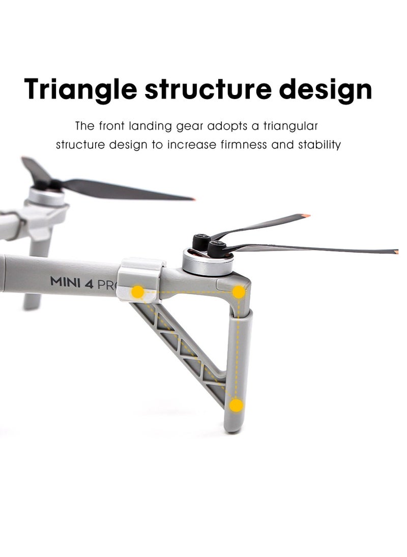 Excefore ملحقات معدات الهبوط لطائرة DJI Mini 4 Pro بدون طيار مع دعامة تثبيت الساق وحامي الدعم  - Image 2