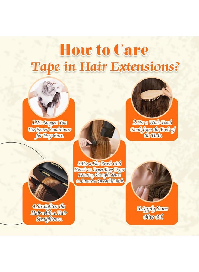 Fshine Full Shine Tape in Extensions Human Hair 16 Inch Human Hair Extensions Tape ins Color 1B/27/1B Black with Blonde Ombre 20PCS Natural Tape Ins Human Hair Extensions 50g for Women - Image 5