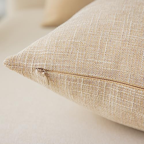 K KEVIN TEXTILE Kevin Textile Decorative Linen Throw Pillow Covers Cushion Case Star Pillowcase for Bed Sofa, 2 Pcs, (24 x 24 Inch, Cream Beige) - Image 3
