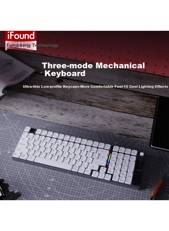 Ifound 183 New Low-profile Mechanical Keyboard Bluetooth Tri-mode Wireless Keyboard Rgb Backlit Keyboard Dual System Office Laptop Keyboard - Image 1