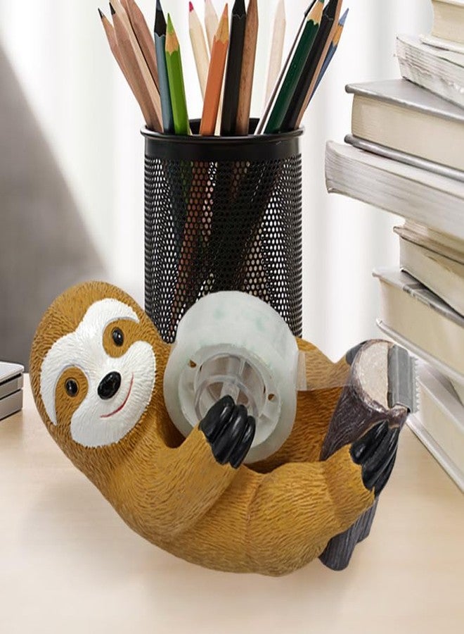 Hibucuo SlothTape Dispenser, Hibucuo Cute Animal Sloth Tape Dispenser, Fun Sloth Small Tape Dispenser,Resin Tape Cutting Tools,for Office Schools Home Kids Wrapping Gifts Novelty Clear Tape Dispenser - Image 5
