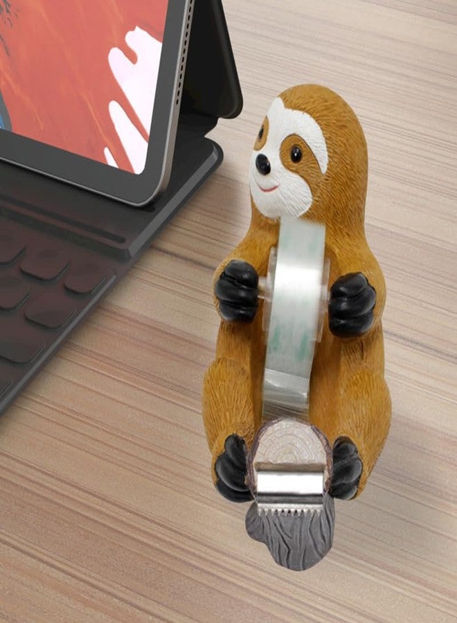 Hibucuo SlothTape Dispenser, Hibucuo Cute Animal Sloth Tape Dispenser, Fun Sloth Small Tape Dispenser,Resin Tape Cutting Tools,for Office Schools Home Kids Wrapping Gifts Novelty Clear Tape Dispenser - Image 4