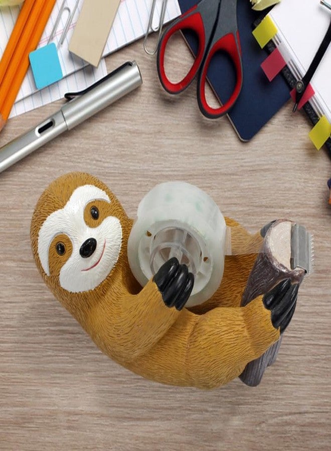 Hibucuo SlothTape Dispenser, Hibucuo Cute Animal Sloth Tape Dispenser, Fun Sloth Small Tape Dispenser,Resin Tape Cutting Tools,for Office Schools Home Kids Wrapping Gifts Novelty Clear Tape Dispenser - Image 2
