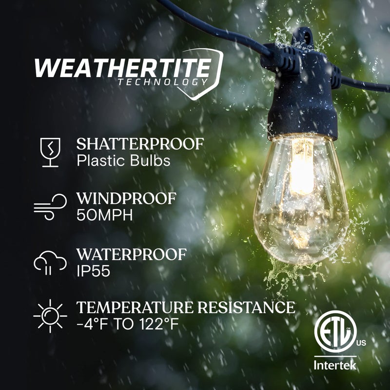 Brightech Ambience Pro USB Powered String Lights - 24 Ft Commercial Grade Waterproof String Lights, Outdoor Shatterproof Patio Lights for Camping, Christmas, Backyard, Porch - 1W LED Soft White Light - Image 2