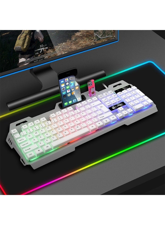 Wired Keyboard and Mouse Set with Backlight, Gaming Desktop and Laptop, Floating Keycaps, True Mechanical Feel