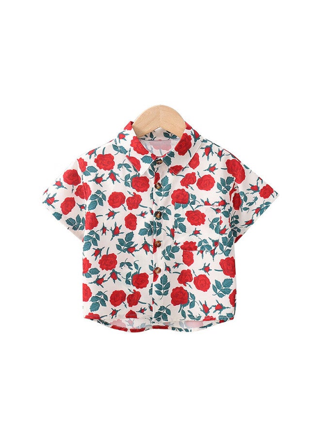 Luobobeibei Children's Shirt Summer Short-sleeve Shirt Cool Boy Casual Suit Set, Shirt Two-piece Set, 150 - Image 1
