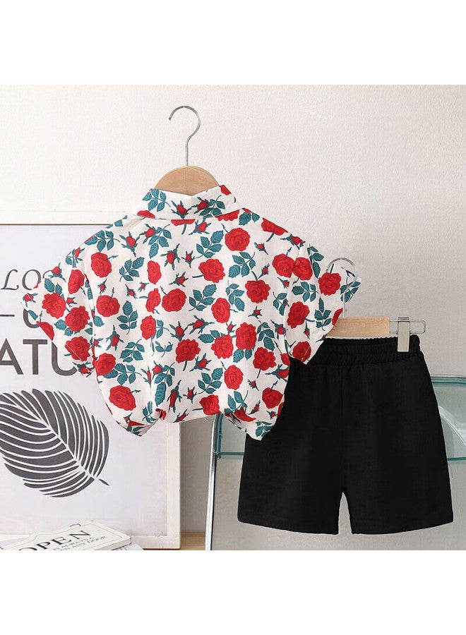 Luobobeibei Children's Shirt Summer Short-sleeve Shirt Cool Boy Casual Suit Set, Shirt Two-piece Set, 150 - Image 4