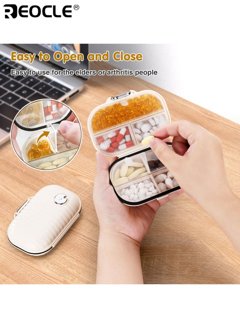 REOCLE 7-Day Pill Organizer with Sealed Storage and Waterproof Design Portable Pill Box with 7 Compartments for Travel Daily Medication Use - Image 2