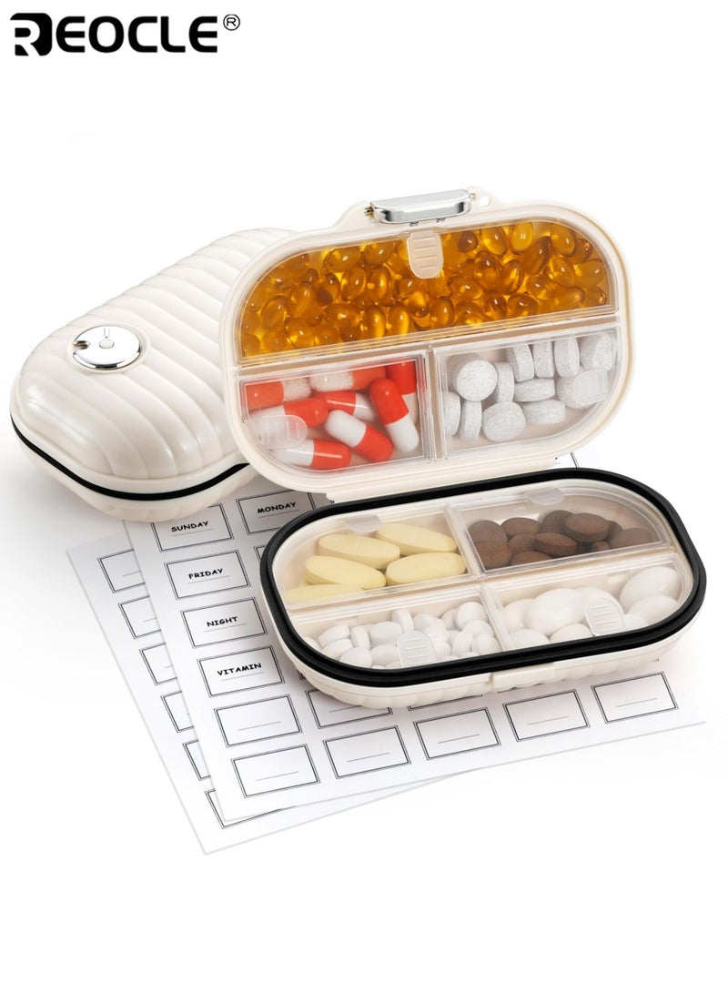 REOCLE 7-Day Pill Organizer with Sealed Storage and Waterproof Design Portable Pill Box with 7 Compartments for Travel Daily Medication Use - Image 1