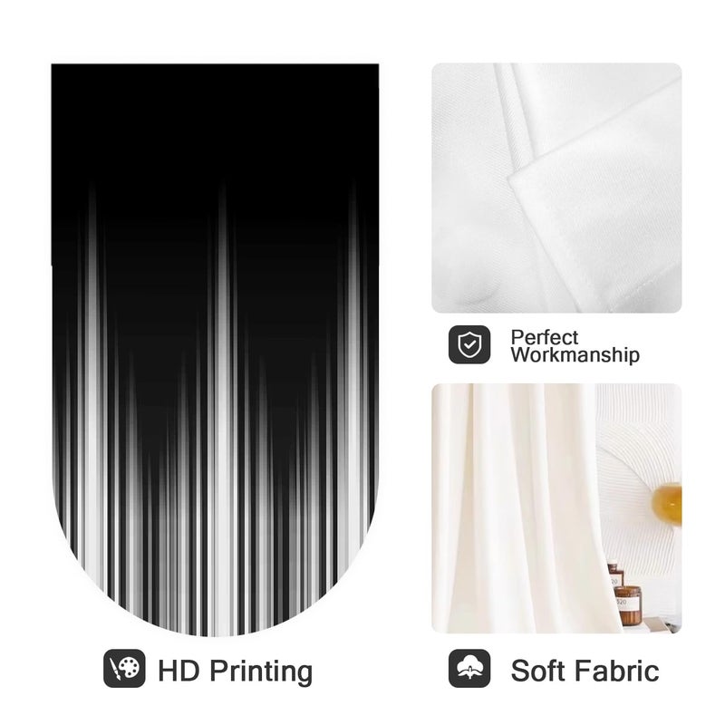 Coxila Black and White Window Curtains for Bedroom 42 x 63 Inch Rod Pocket Ombre Grey Gray Silver Dark Goth Gothic Modern Mens Cool Abstract Anime Living Room Treatment Set of 2 Curtain Panels Drapes - Image 2