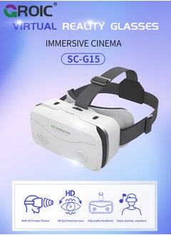 White VR Headset Compatible with iPhone & Android Phone Within 4.7-7.2inch Display Screen, Universal Virtual Reality Goggles, Soft & Comfortable Updated 3D Glasses - pzsku/Z179A2B167900F3C68A10Z/45/_/1725363097/f075bd66-e37c-45d4-9499-1e2f2430e6ed