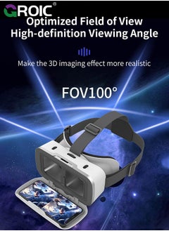 White VR Headset Compatible with iPhone & Android Phone Within 4.7-7.2inch Display Screen, Universal Virtual Reality Goggles, Soft & Comfortable Updated 3D Glasses - pzsku/Z179A2B167900F3C68A10Z/45/_/1725363102/2e988d5c-9379-411c-98fa-faac5f0dcf0a