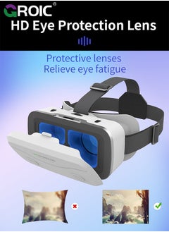 White VR Headset Compatible with iPhone & Android Phone Within 4.7-7.2inch Display Screen, Universal Virtual Reality Goggles, Soft & Comfortable Updated 3D Glasses - pzsku/Z179A2B167900F3C68A10Z/45/_/1725363103/d37bcaf8-351e-402a-aa82-4c9077c17c59