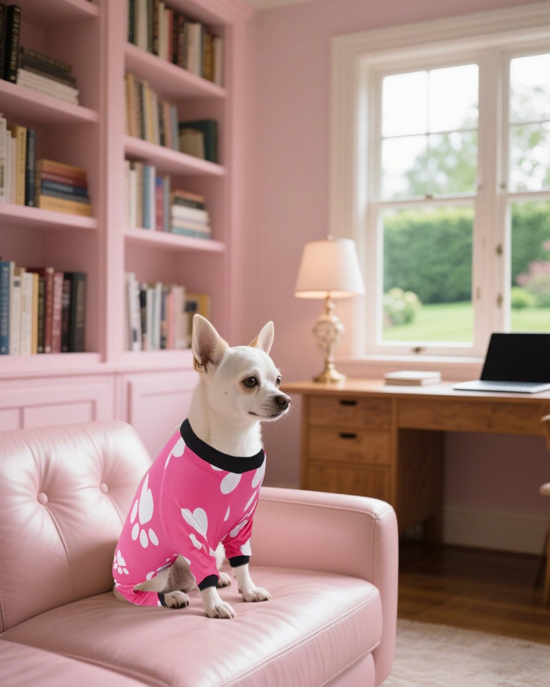 PET SHOW 4 Pack Small Dog Pajamas Girl Doggies Soft Stretchy PJs Paw Floral Puppy Cats Doughnut Ice Cream Onesies Outfits with Sleeve Pets Breathable Summer Clothes Costume S - Image 5