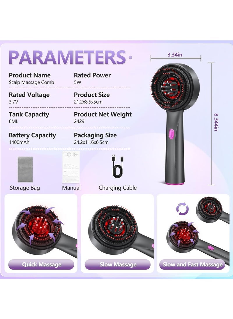 ELTRAZONE 3-in-1 Hair Oil Applicator, Electric Scalp Massager Brush with IPX7 Waterproof Rating – Head Massager for Scalp Stimulation & Hair Growth, Hair Scrubber Scalp Massage Tool for Home and Travel Use, Black - Image 3