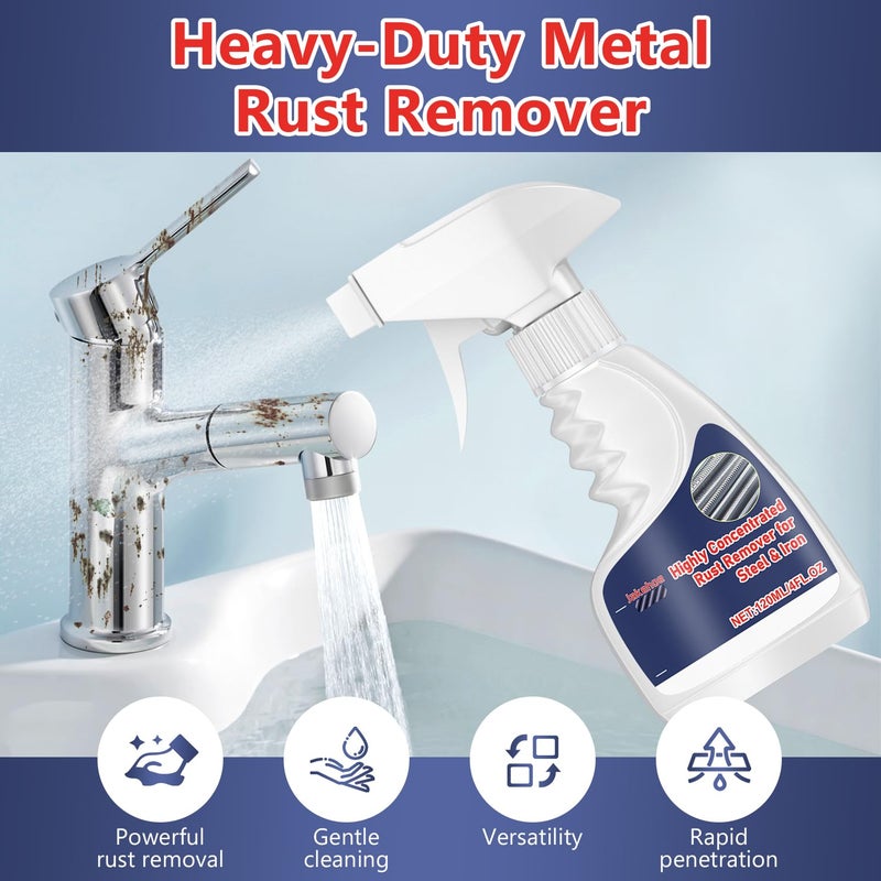 enterlent Heavy Duty Rust Removal for Metal,Multipurpose Rust Remover Spray,Stainless Steel Rust Remover Cleaner,Powerful Steel Rust Removal,Rust Converter for Various Metals Furniture - Image 2