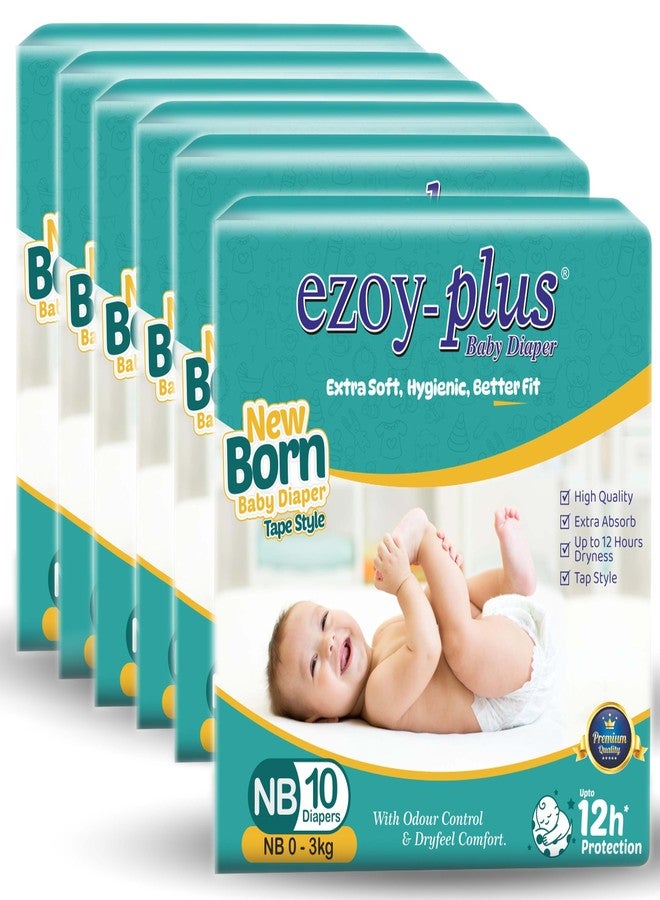 Ezoyplus Ezoy-plus New Born Baby Diapers, Tape Style, 0-4kg, Up to 12 Hours Dryness, Extra Soft, Hygienic, Better Fit (XS, 60, count) - Image 1