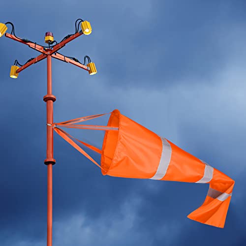 Konohan 2 Pcs Airport Windsocks Measurement Sock Bag with Reflective Belt Oxford Fabric Ripstop Wind Sock Wind Direction Indicator Windsocks Outdoor Aviation Flag for Airport Farm, 31.5 Inch, 39 Inch(Orange) - Image 5