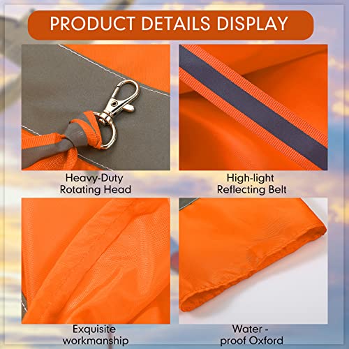 Konohan 2 Pcs Airport Windsocks Measurement Sock Bag with Reflective Belt Oxford Fabric Ripstop Wind Sock Wind Direction Indicator Windsocks Outdoor Aviation Flag for Airport Farm, 31.5 Inch, 39 Inch(Orange) - Image 3
