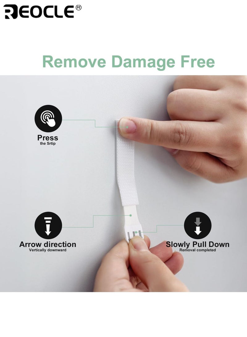 REOCLE 24PCS Damage Free Picture Hangers with Removable Adhesive Strips and Strong Hold Design Wall Mounting Kit with Easy Release Feature for Photo Art Display - Image 4
