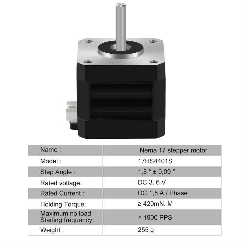 Nema 17 Stepper Motor 3Pcs 17HS4401S 1 5A 4 Lead With Dupont For 3D Printer CNC Engraver - Image 5
