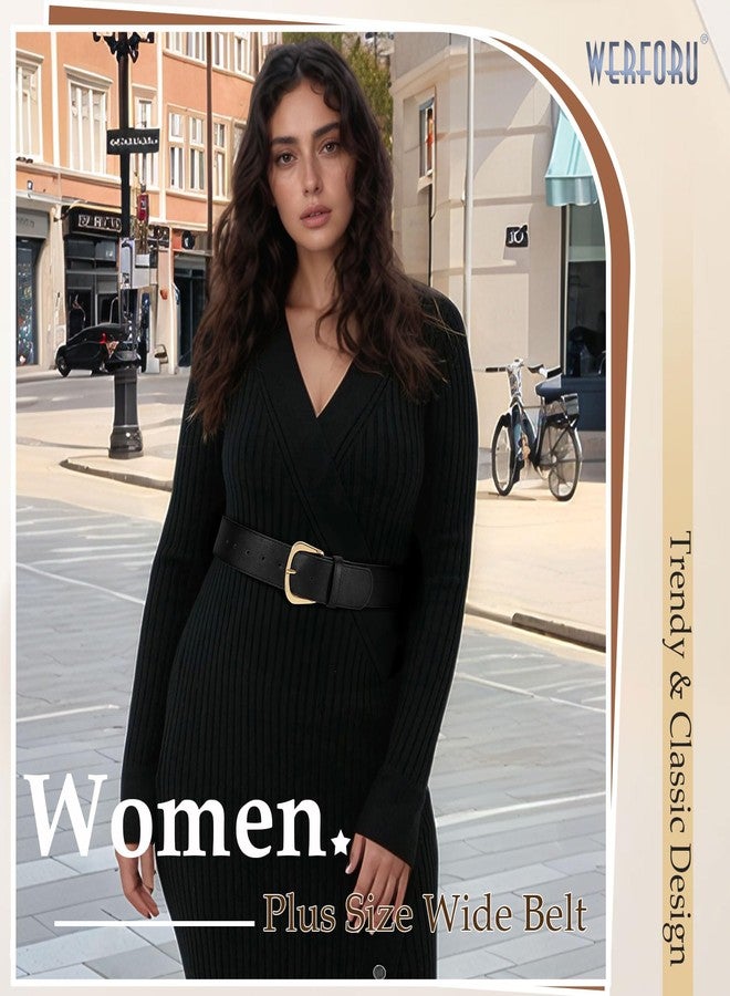 وير فور يو حزام نسائي أنيق من الجلد من WERFORU مزود بإبزيم ذهبي، مناسب للفساتين والجينز - Image 4