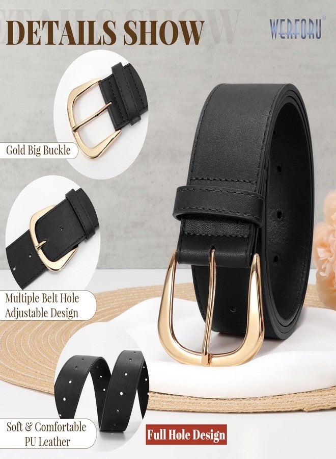 وير فور يو حزام نسائي أنيق من الجلد من WERFORU مزود بإبزيم ذهبي، مناسب للفساتين والجينز - Image 5